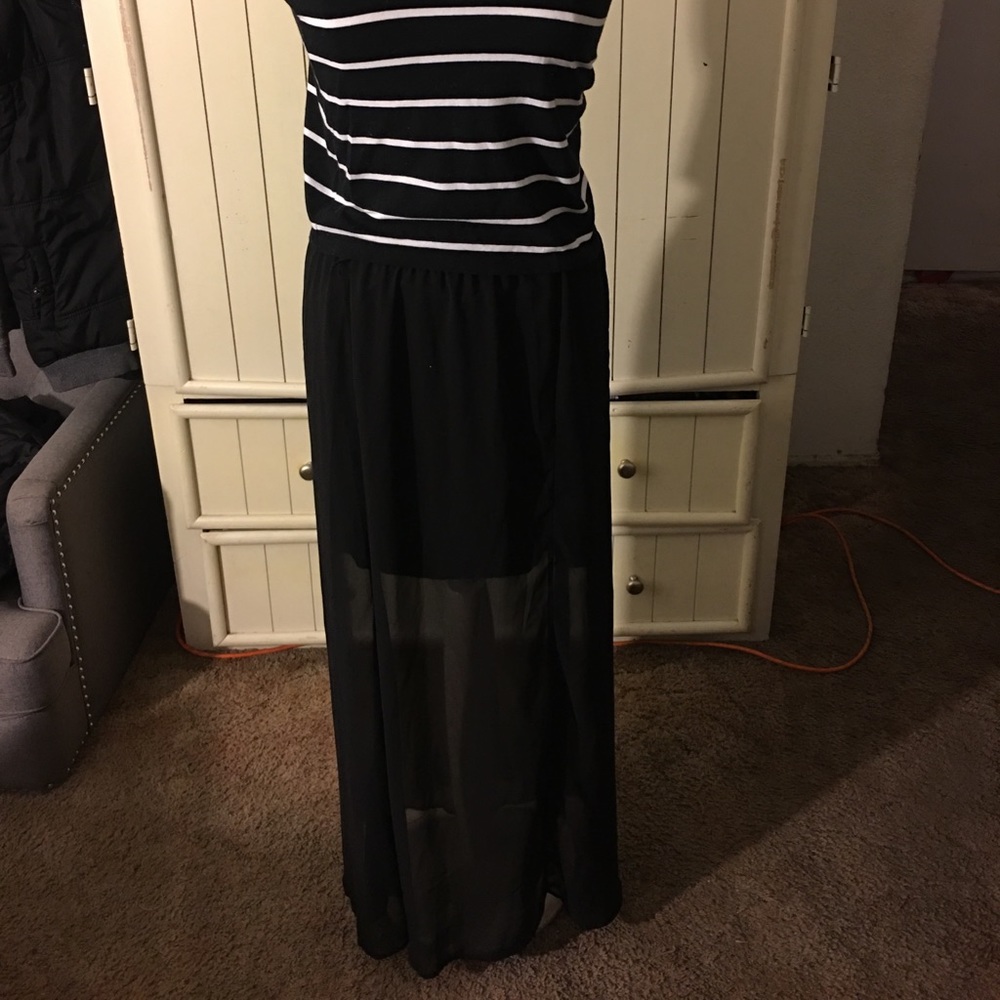 Black short skirt wi/ black see through long one
